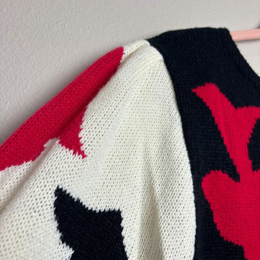 80s Harrington Park Statement Sweater Abstract Art Knit Womens Large‎ 42 Avant